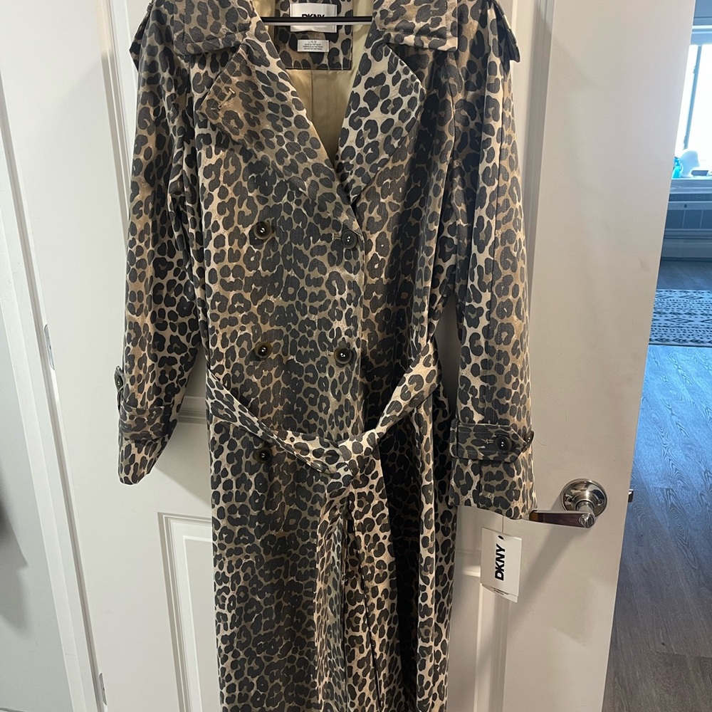 DKNY Animal Print Outerwear Coat
